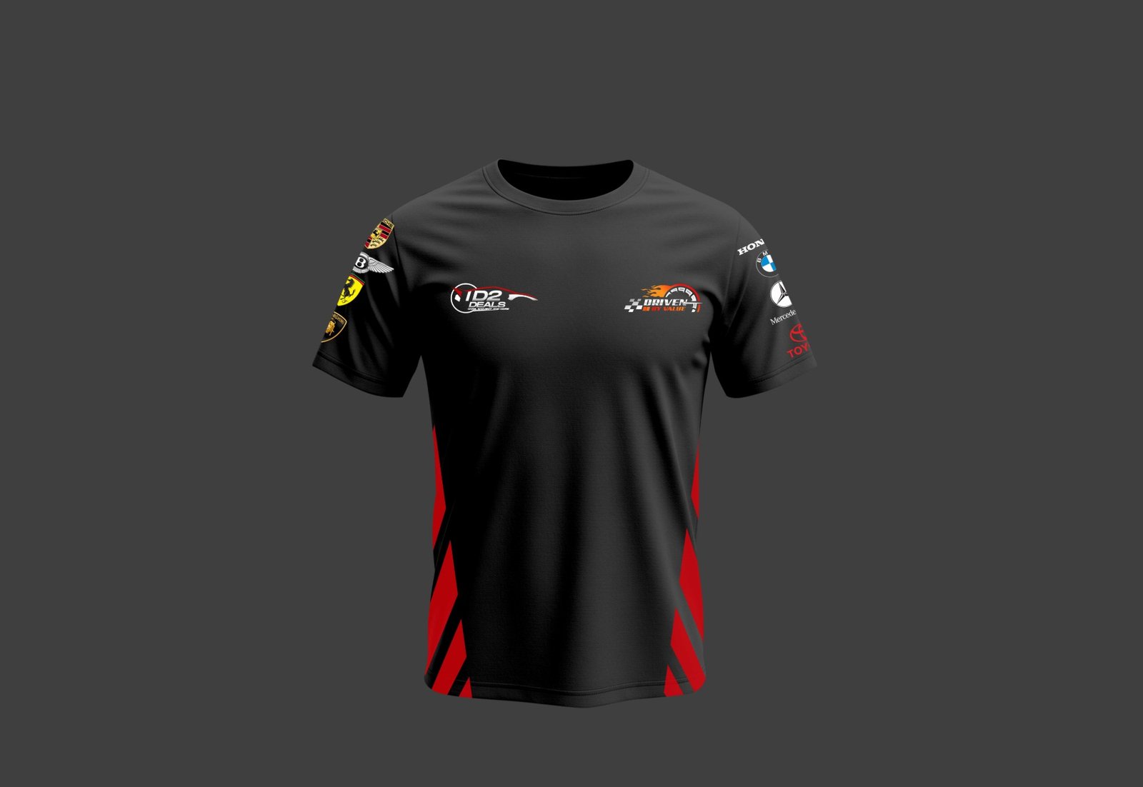 D2Deals Racing Tee — red stripe